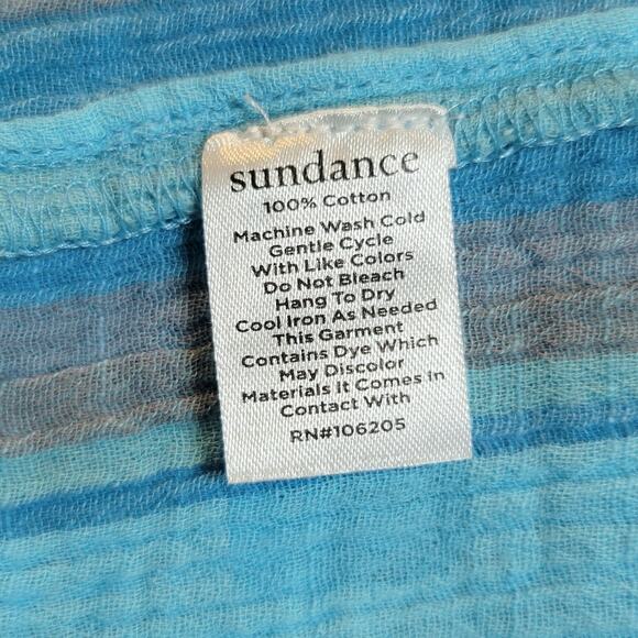Sundance Adley Sundress Sleeveless Sz Large XL Turquoise Blue Gauze Beach $128 - Picture 11 of 15